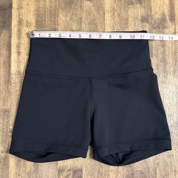 Lululemon Wunder Train Short High Rise 4” Everlux Biker Yoga Gym Black Size 6 - Picture 3 of 9